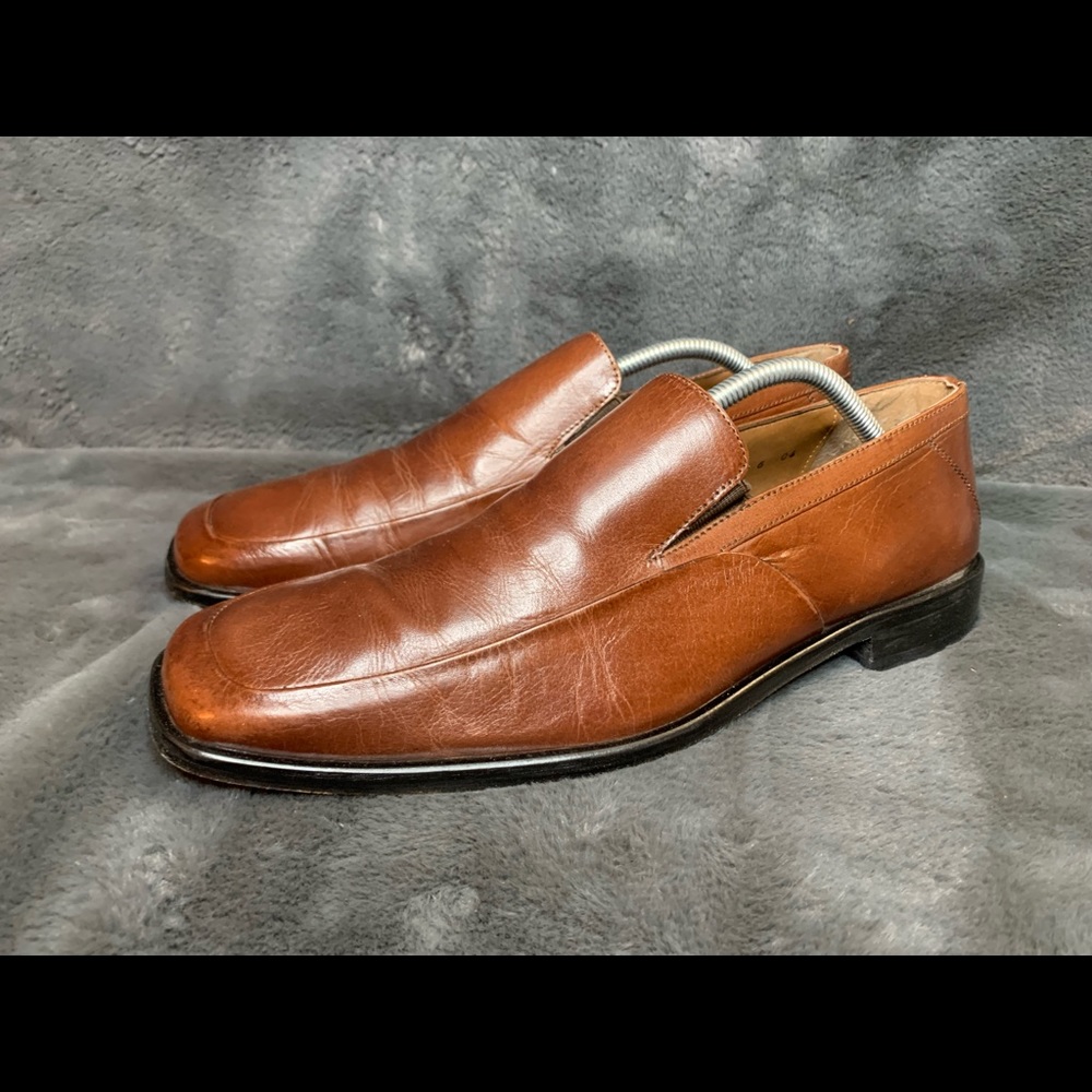 Stacy Adams Men's Sz 10.5 W Brown Leather Dress Loafers Shoes 23329